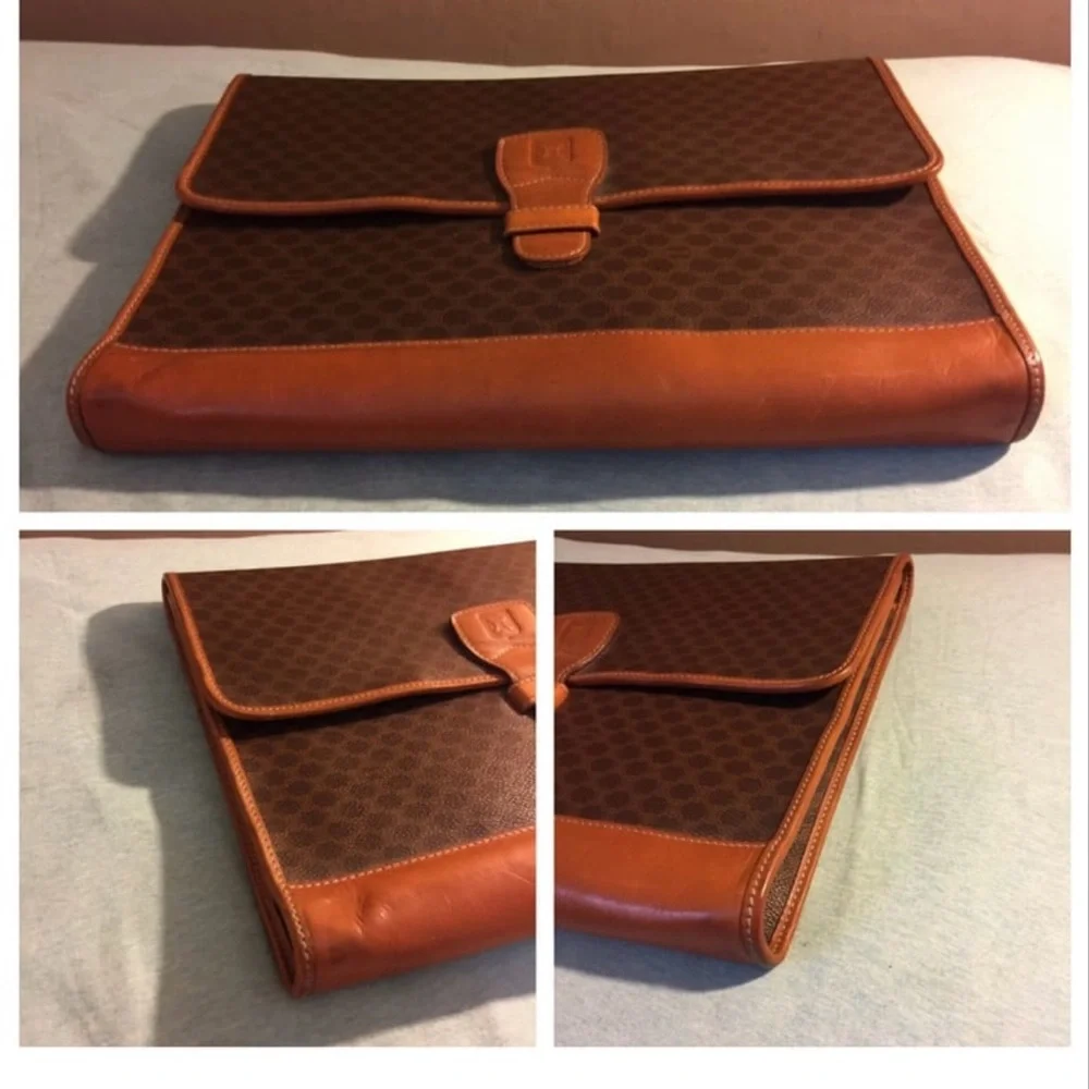 Authentic CELINE Brown Leather Large Clutch Bag - Picture 8 of 11